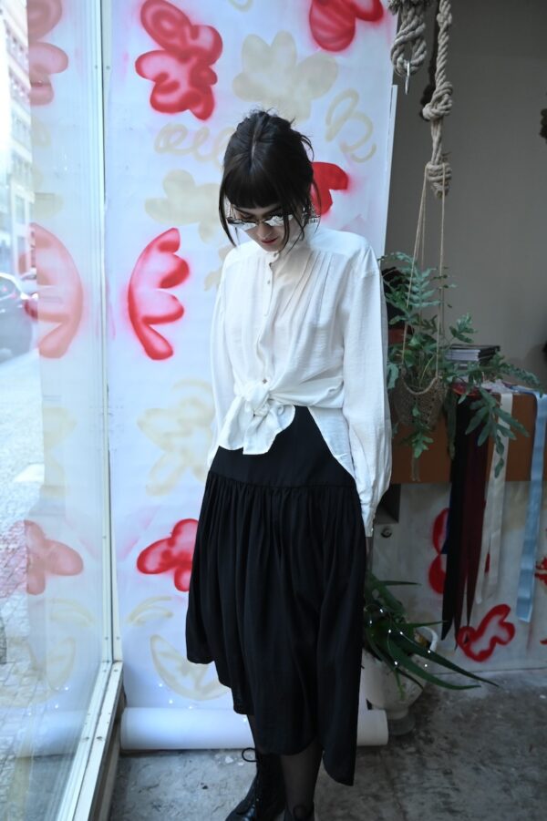 Black silk skirt - Image 5